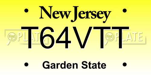 T64VTT New Jersey License Plate