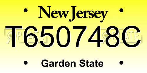 T650748C New Jersey License Plate