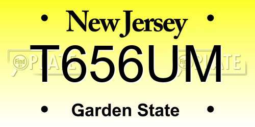 T656UM New Jersey License Plate