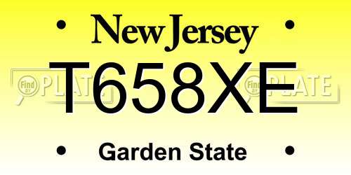 T658XE New Jersey License Plate