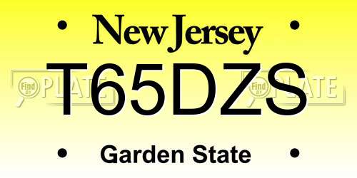T65DZS New Jersey License Plate