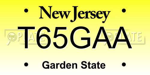 T65GAA New Jersey License Plate