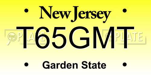 T65GMT New Jersey License Plate
