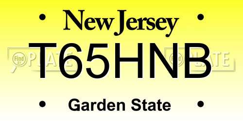 T65HNB New Jersey License Plate