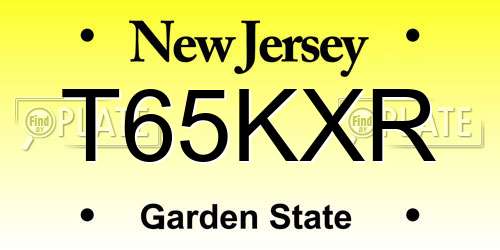 T65KXR New Jersey License Plate