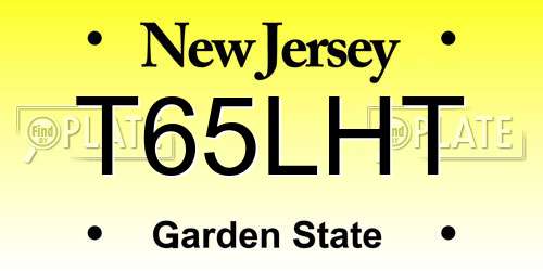 T65LHT New Jersey License Plate