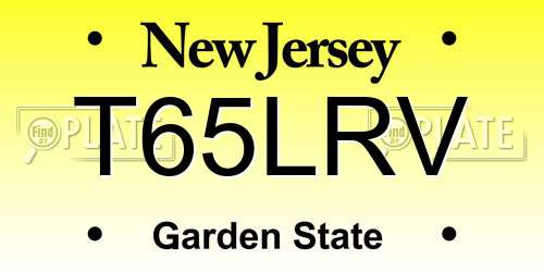 T65LRV New Jersey License Plate