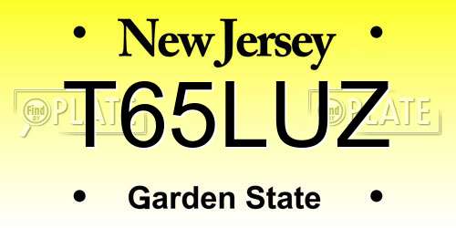 T65LUZ New Jersey License Plate