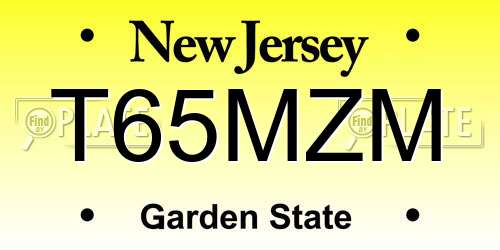 T65MZM New Jersey License Plate