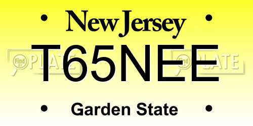 T65NEE New Jersey License Plate