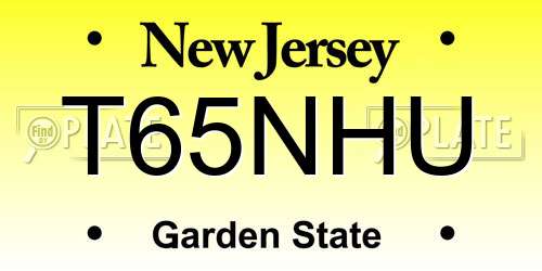 T65NHU New Jersey License Plate
