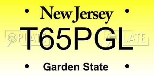 T65PGL New Jersey License Plate