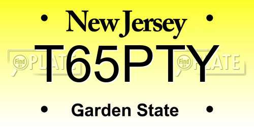 T65PTY New Jersey License Plate
