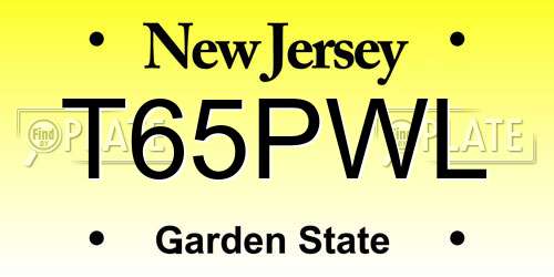 T65PWL New Jersey License Plate