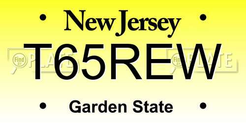 T65REW New Jersey License Plate
