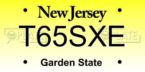 T65SXE New Jersey License Plate