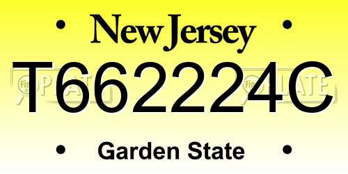 T662224C New Jersey License Plate