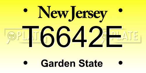 T6642E New Jersey License Plate
