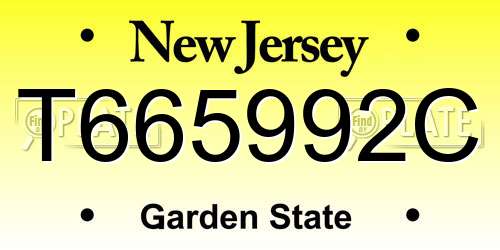 T665992C New Jersey License Plate