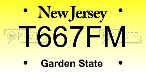 T667FM New Jersey License Plate