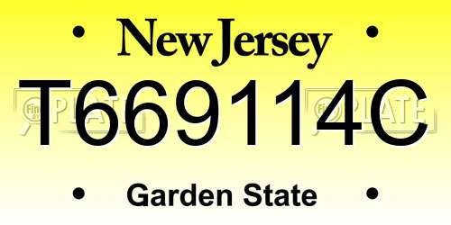 T669114C New Jersey License Plate