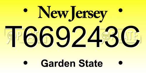 T669243C New Jersey License Plate