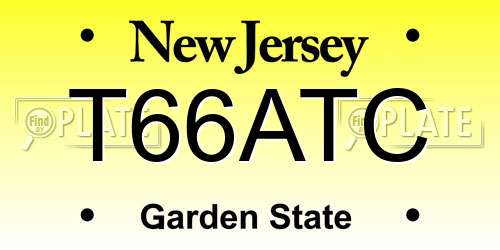 T66ATC New Jersey License Plate