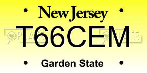 T66CEM New Jersey License Plate