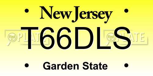 T66DLS New Jersey License Plate
