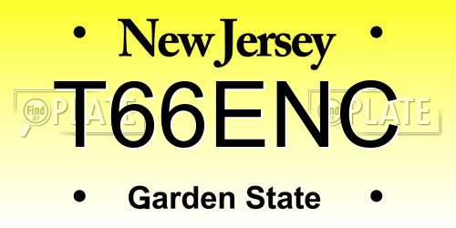 T66ENC New Jersey License Plate