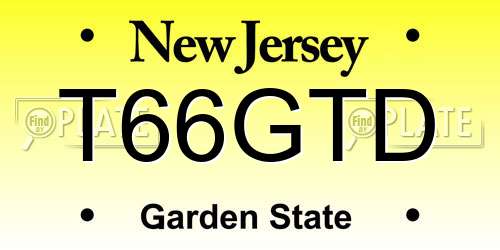 T66GTD New Jersey License Plate