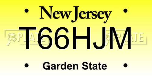 T66HJM New Jersey License Plate