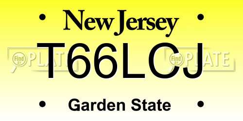 T66LCJ New Jersey License Plate