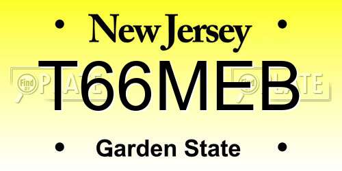 T66MEB New Jersey License Plate