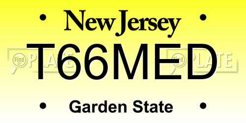T66MED New Jersey License Plate