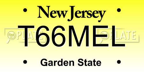 T66MEL New Jersey License Plate