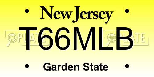 T66MLB New Jersey License Plate