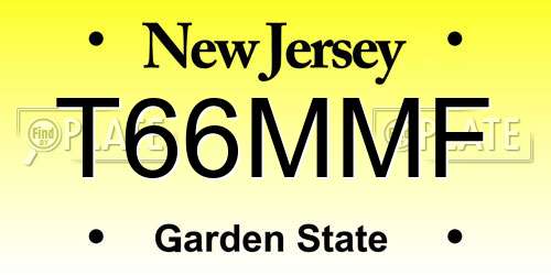 T66MMF New Jersey License Plate