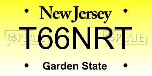 T66NRT New Jersey License Plate