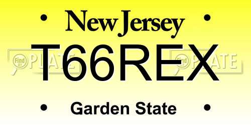 T66REX New Jersey License Plate