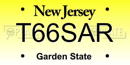 T66SAR New Jersey License Plate