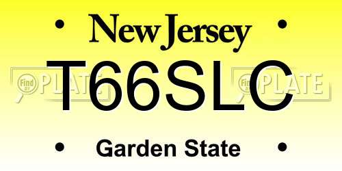 T66SLC New Jersey License Plate