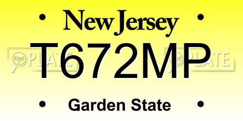 T672MP New Jersey License Plate