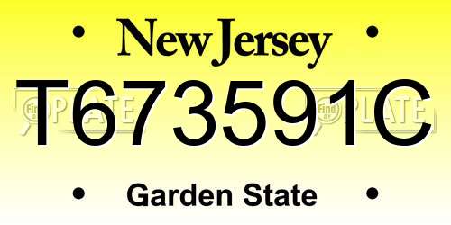 T673591C New Jersey License Plate