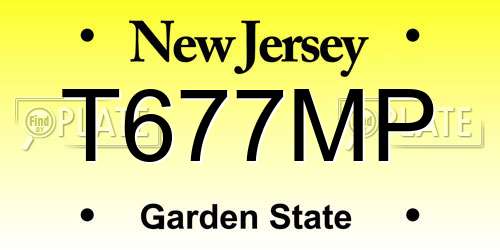 T677MP New Jersey License Plate