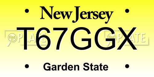 T67GGX New Jersey License Plate