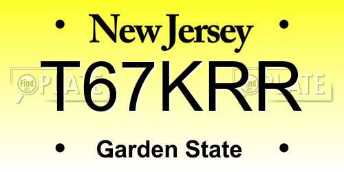 T67KRR New Jersey License Plate