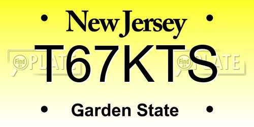 T67KTS New Jersey License Plate