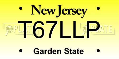 T67LLP New Jersey License Plate