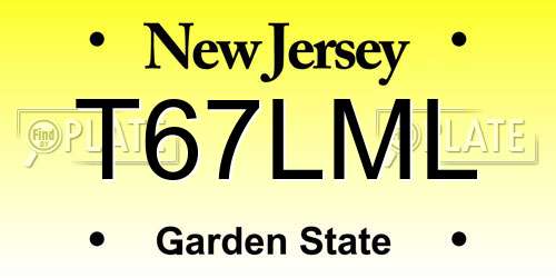 T67LML New Jersey License Plate